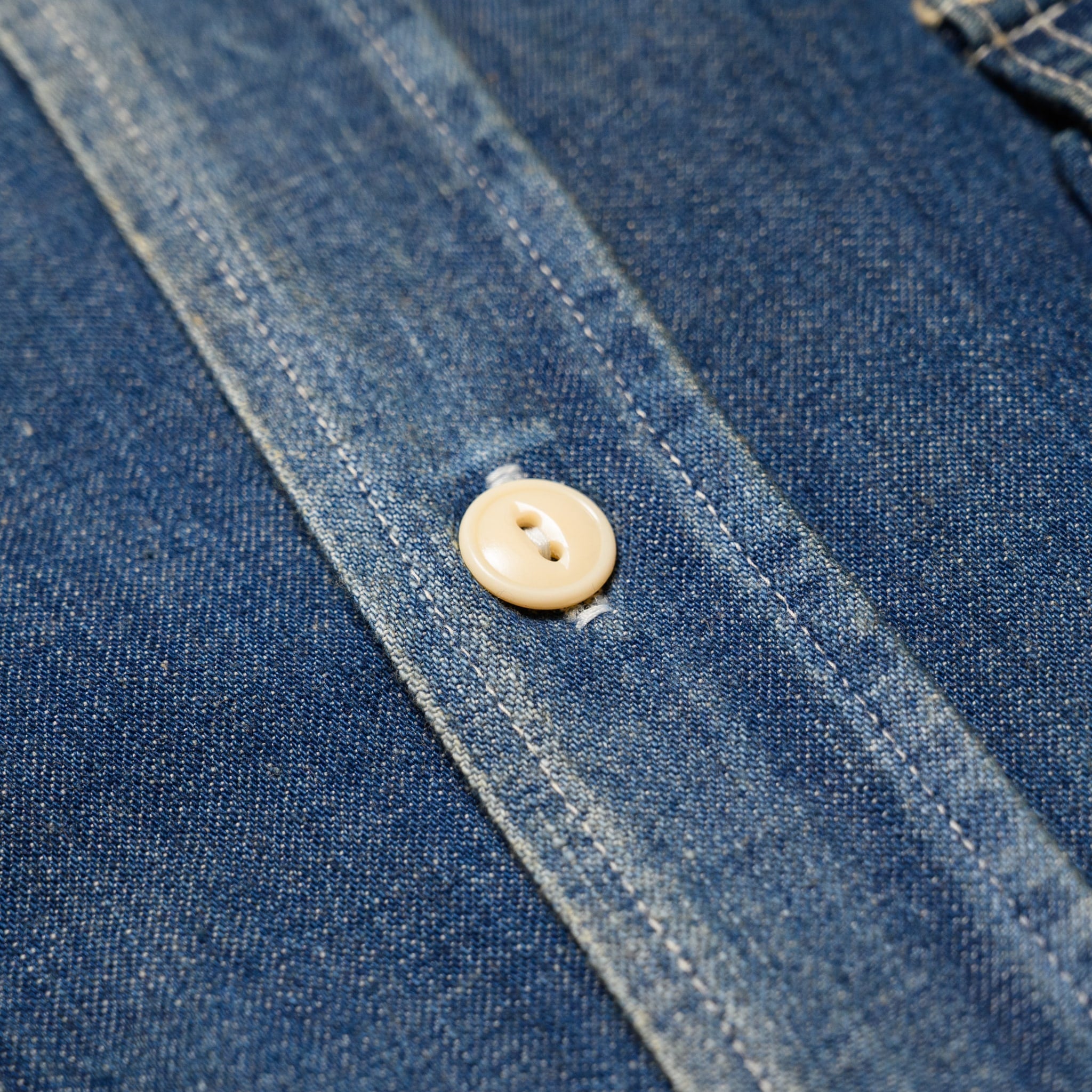 SC29474 Blue Denim Work Shirt Aged Model