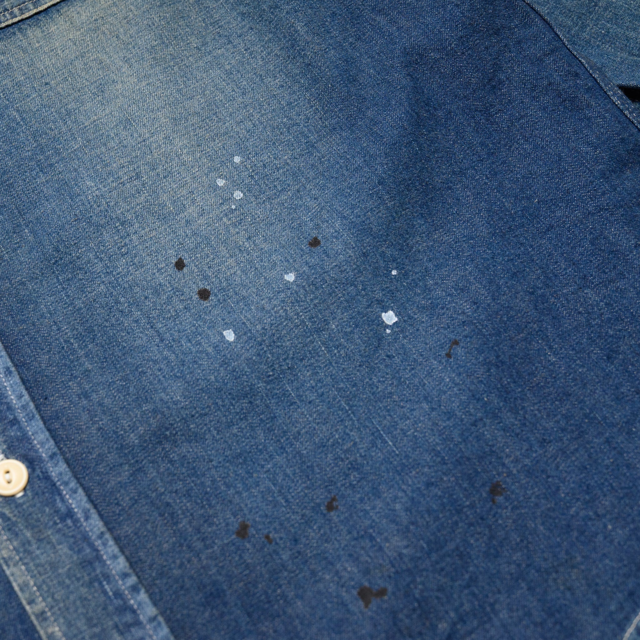 SC29474 Blue Denim Work Shirt Aged Model