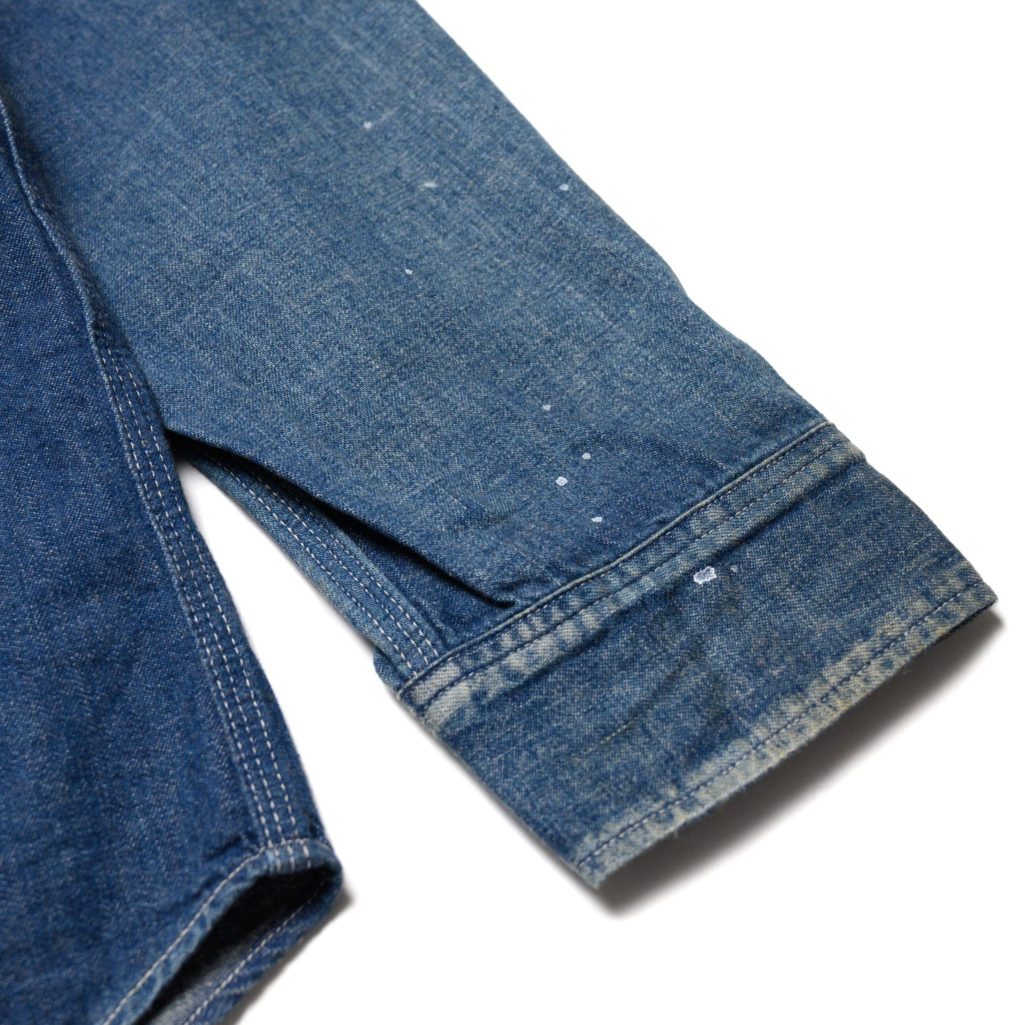 SC29474 Blue Denim Work Shirt Aged Model