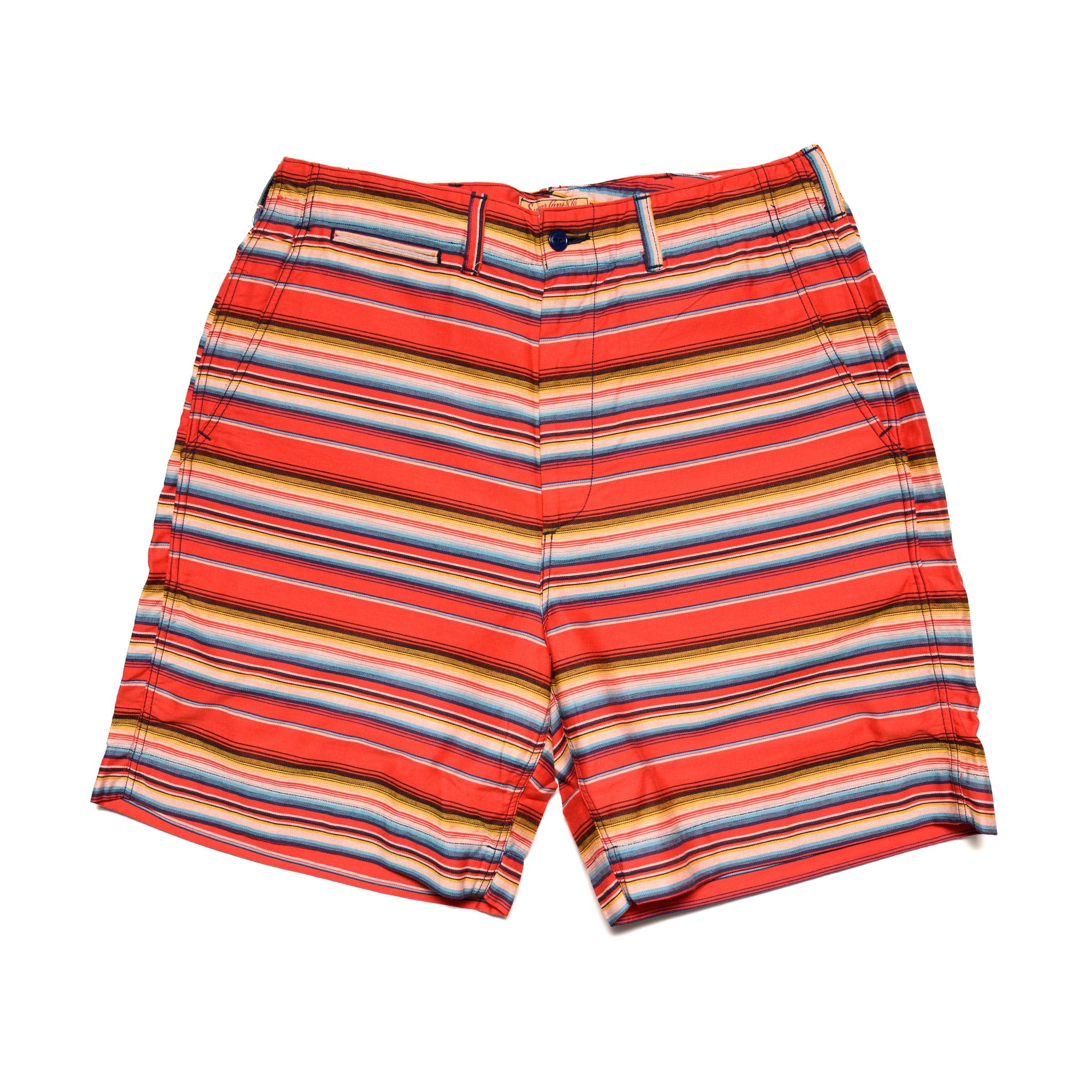 SC52536 Southwestern Sarape Border Work Shorts - Red