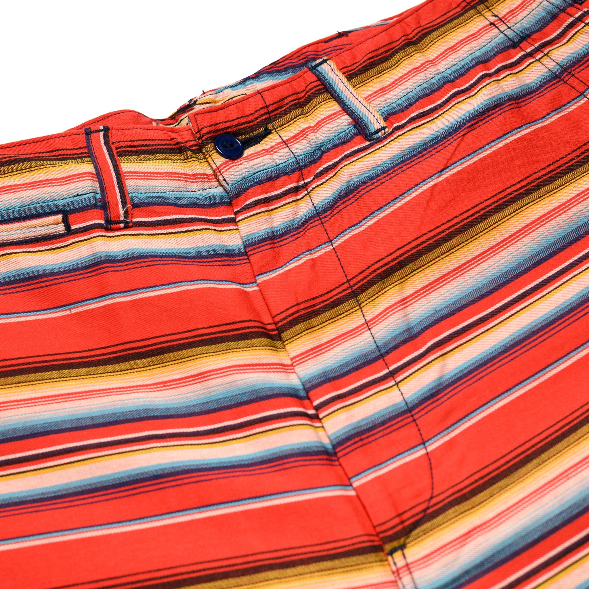 SC52536 Southwestern Sarape Border Work Shorts - Red