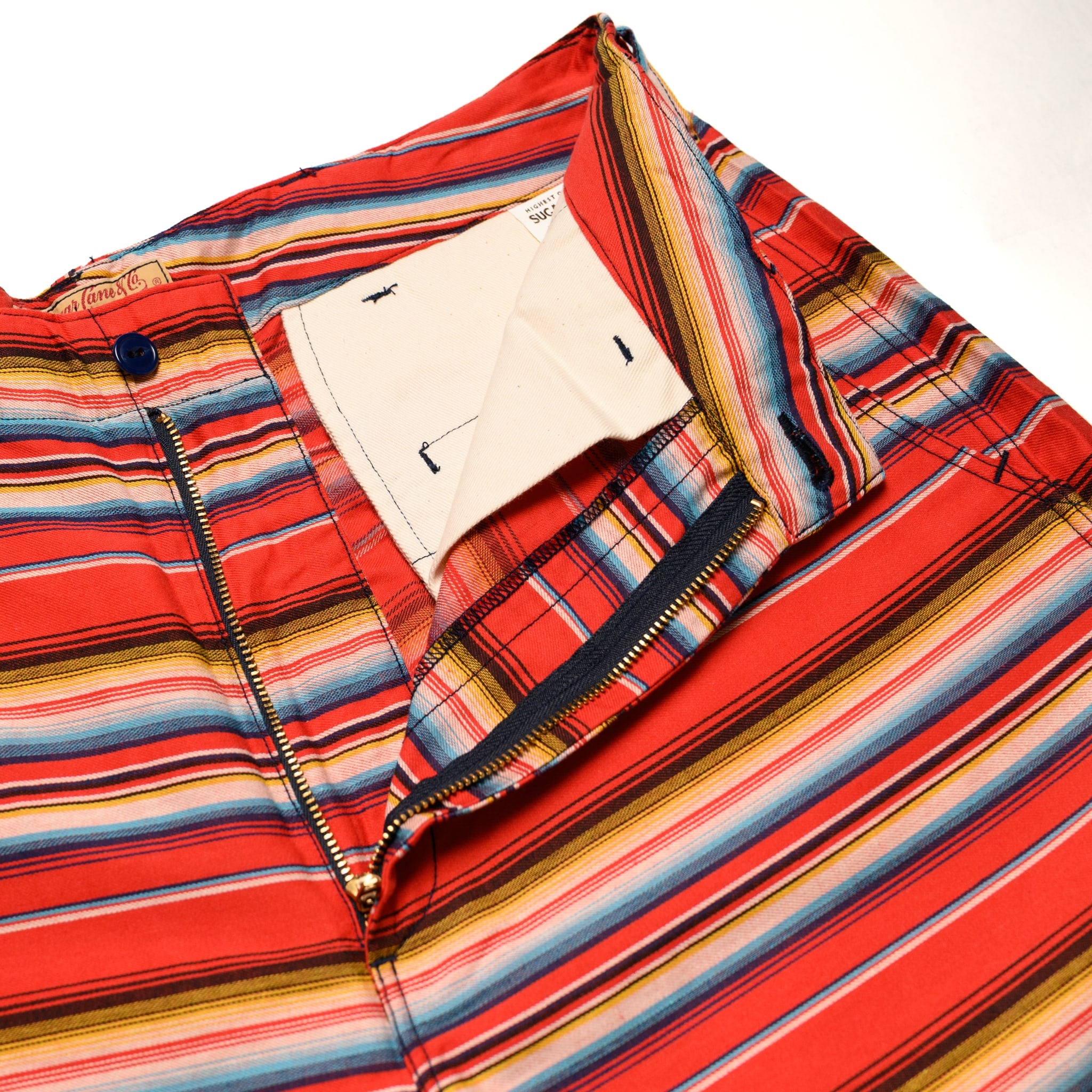SC52536 Southwestern Sarape Border Work Shorts - Red