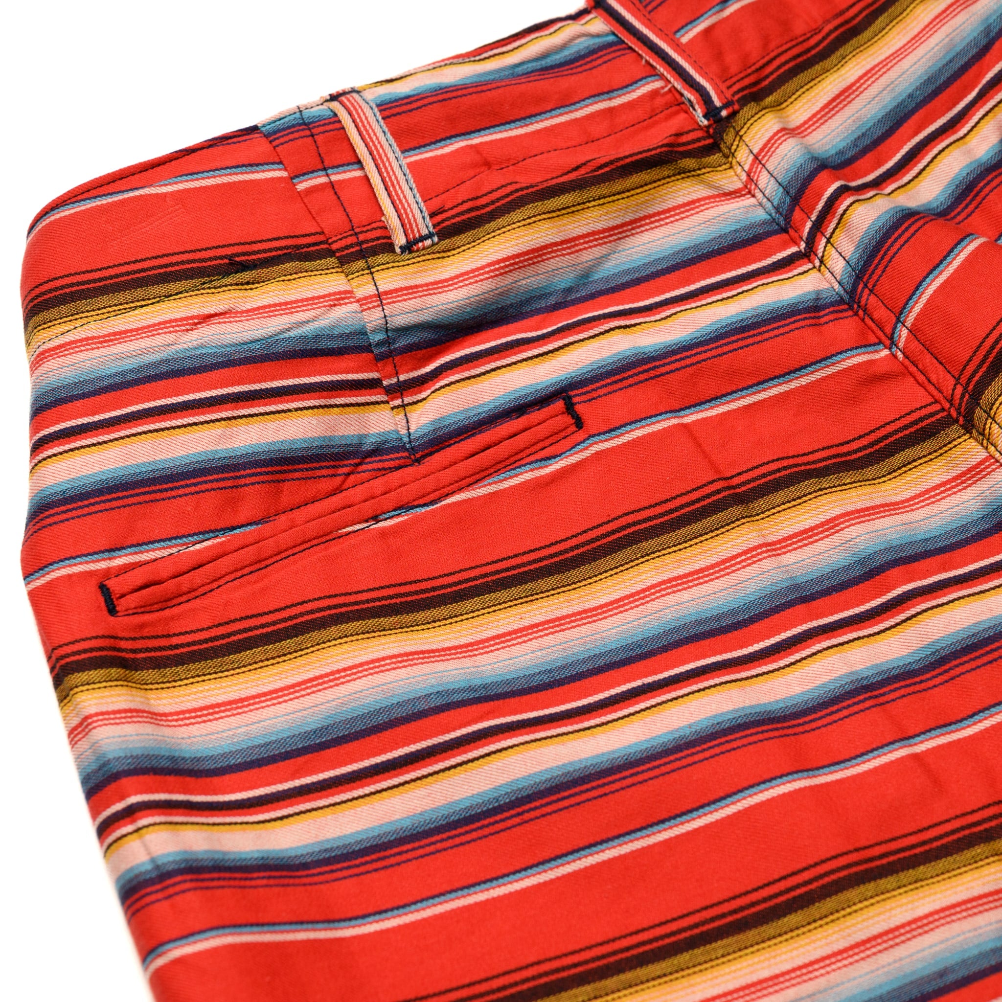 SC52536 Southwestern Sarape Border Work Shorts - Red
