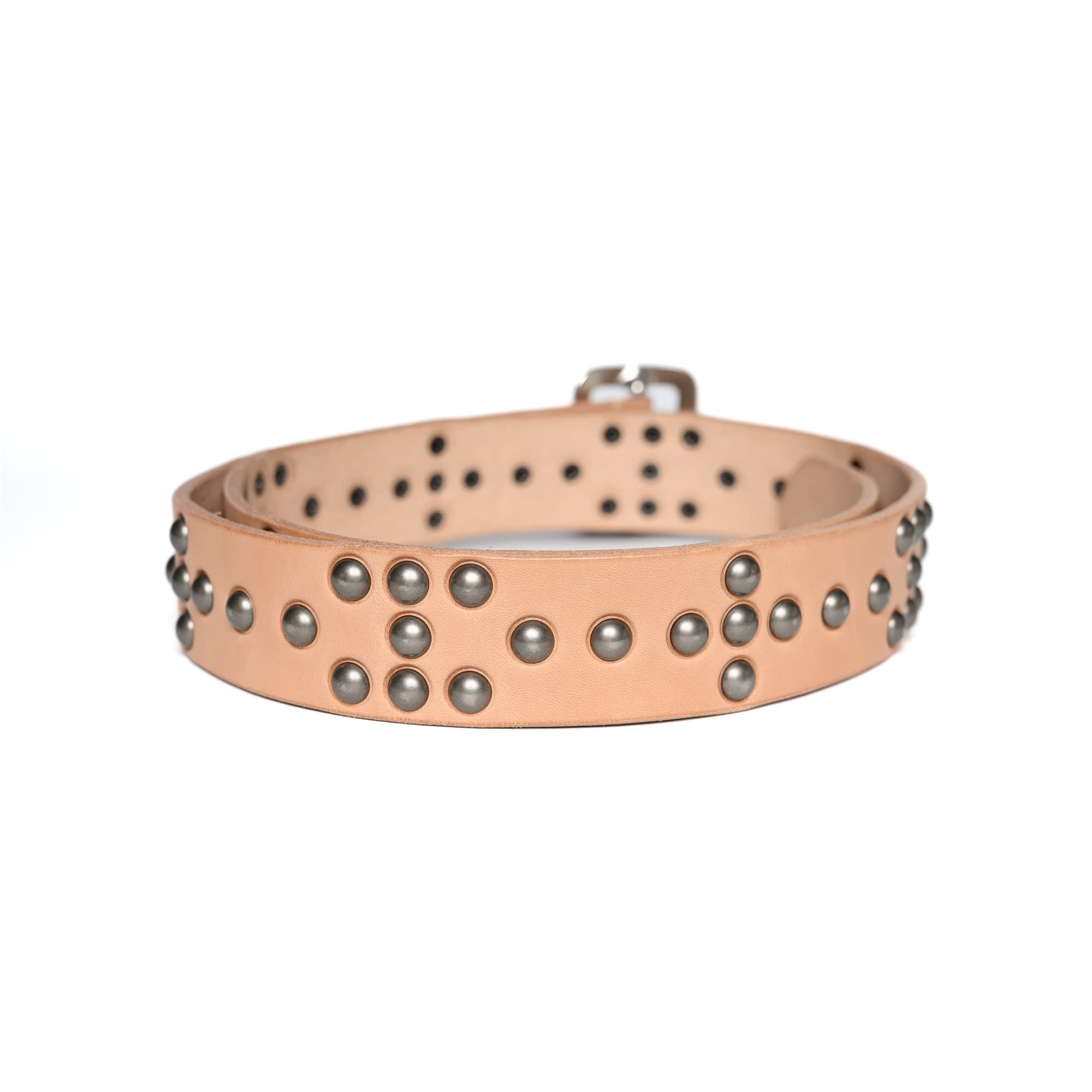 Offset Studs Belt Beige