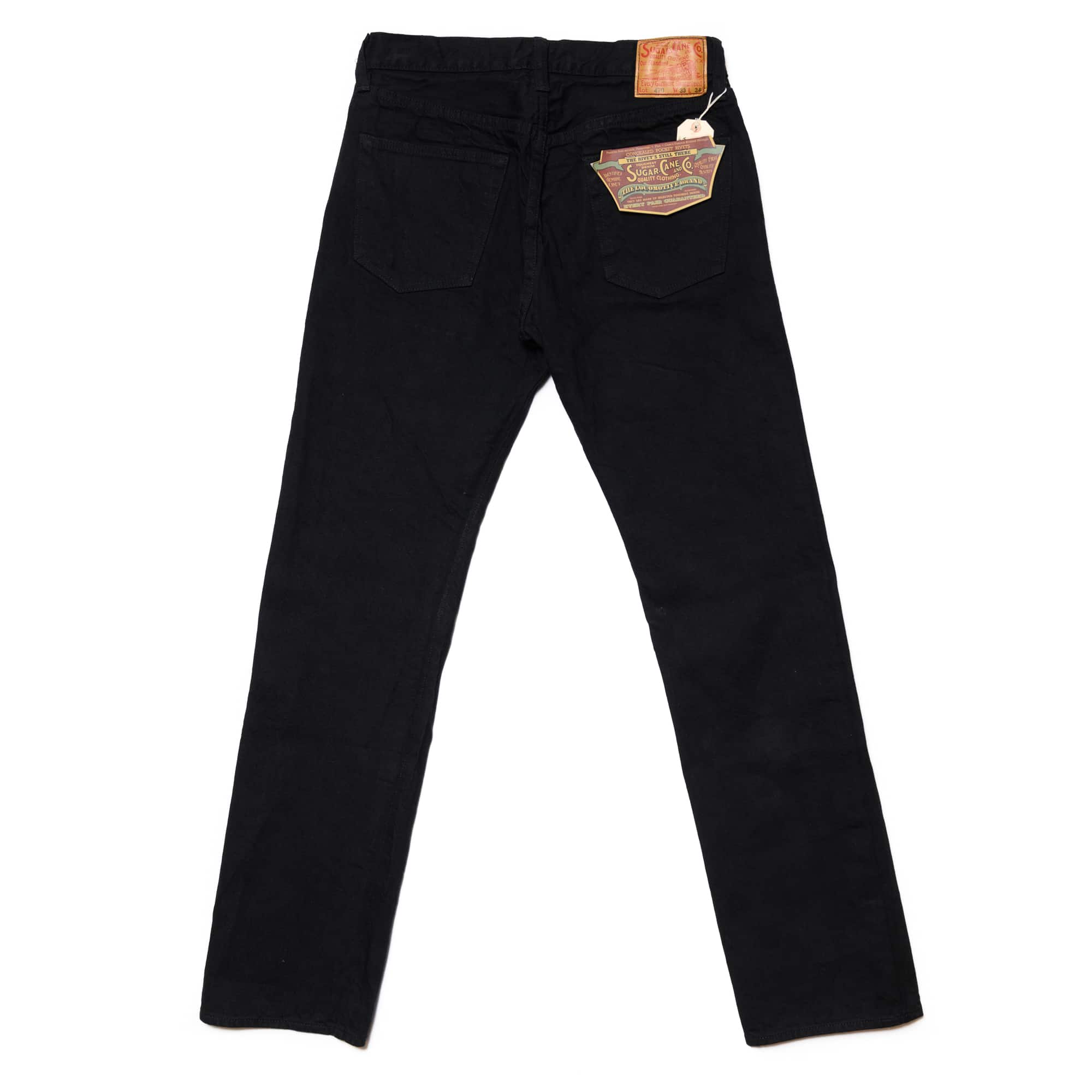 Sugar Cane SC41470 13oz Selvedge Denim Slim Tapered - Black Rear