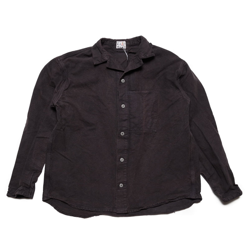 Tender 462 Millwheel Shirt Barley Twist Cotton Twill Hadal Brown Front