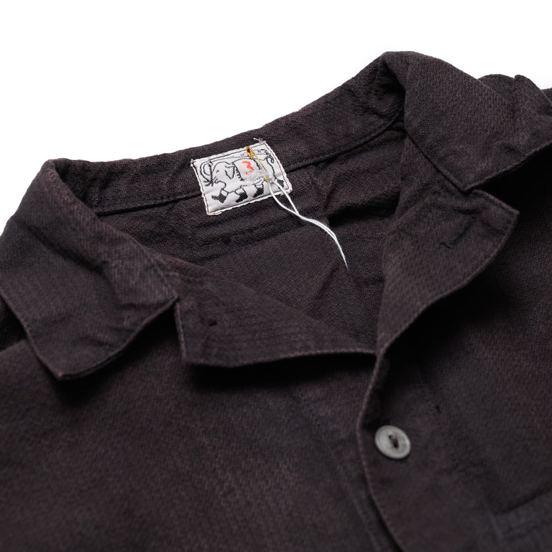 Tender 462 Millwheel Shirt Barley Twist Cotton Twill Hadal Brown Collar