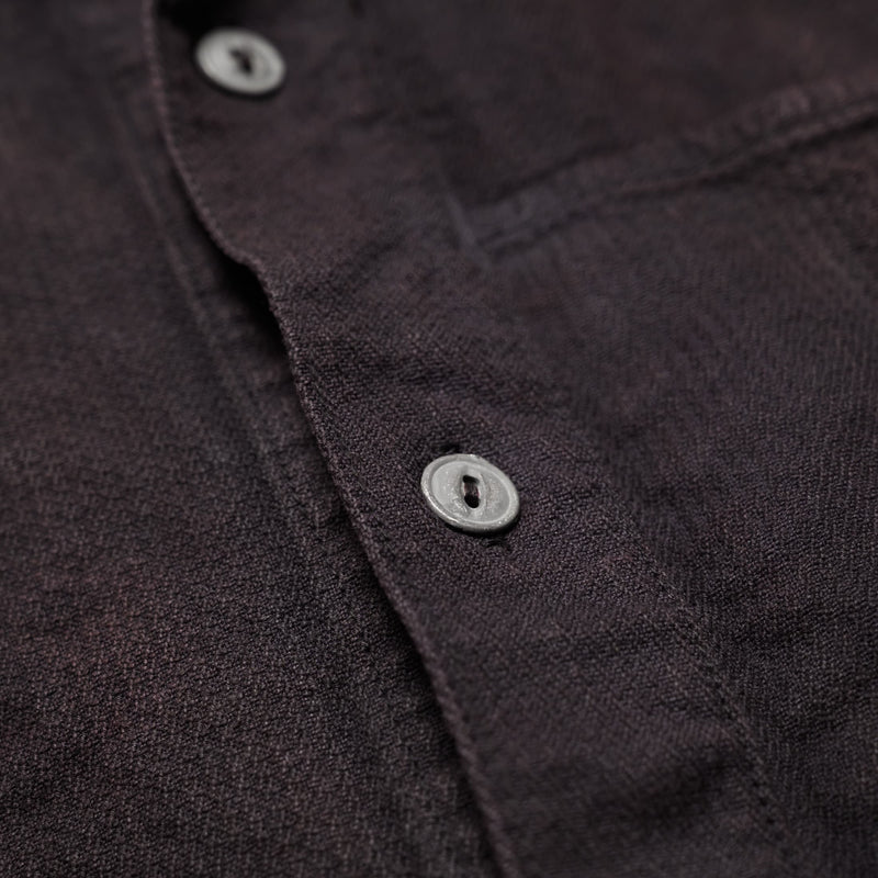 Tender 462 Millwheel Shirt Barley Twist Cotton Twill Hadal Brown Hardware Detail