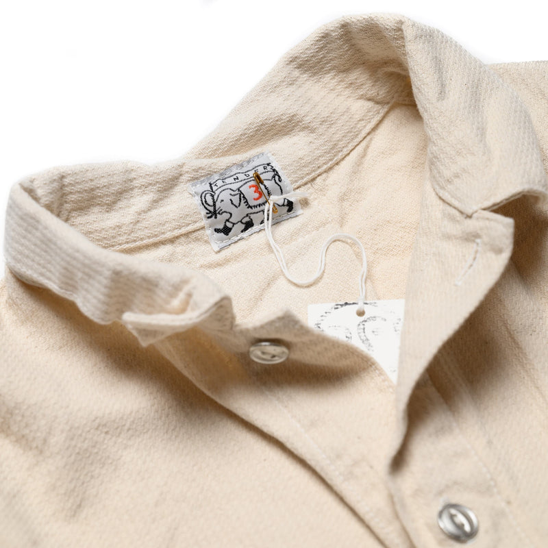 Tender 462 Millwheel Shirt Barley Twist Cotton Twill Rinsed Collar Detail