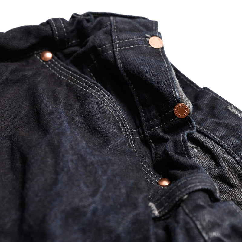 Tender 130 Tapered Jeans 16oz Selvedge Denim Mars Black Rivet Detail
