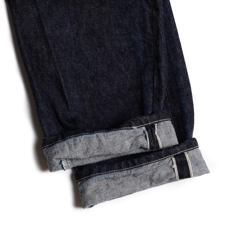 Tender 130 Tapered Jeans 16oz Selvedge Denim Rinsed Selvedge Detail