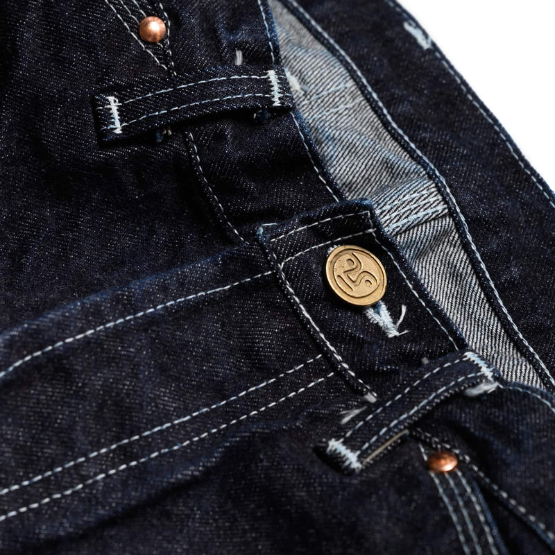 Tender 130 Tapered Jeans 16oz Selvedge Denim Rinsed Hardware Detail