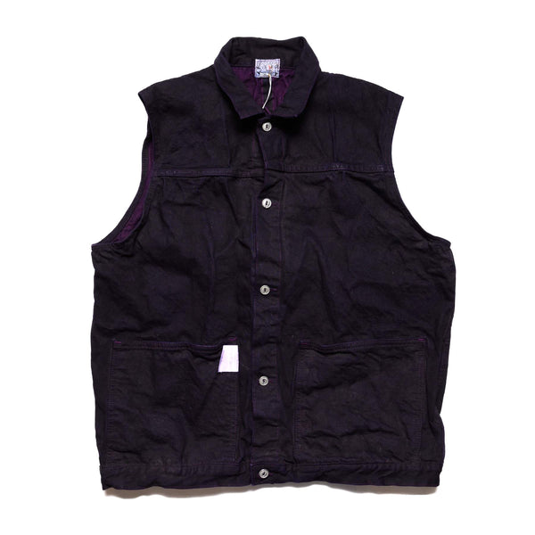 602 - Edited Jeans Vest - 16oz Selvedge Denim - Hadal Purple