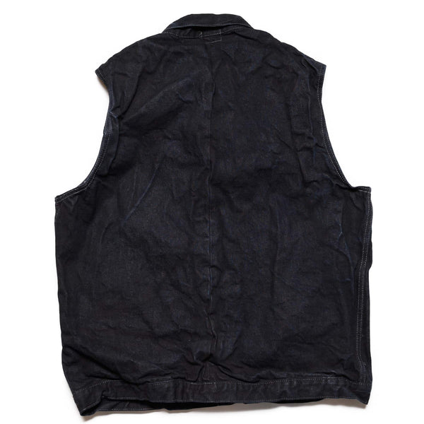 602 - Edited Jeans Vest - 16oz Selvedge Denim - Mars Black Dyed