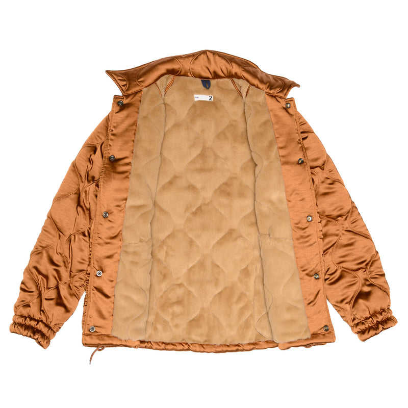 Coach Jacket - Polyester Satin & Boa Quilted Cloth - Brown