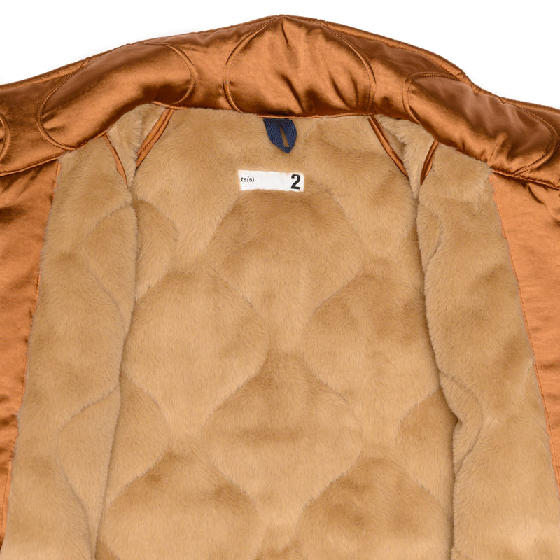 Coach Jacket - Polyester Satin & Boa Quilted Cloth - Brown