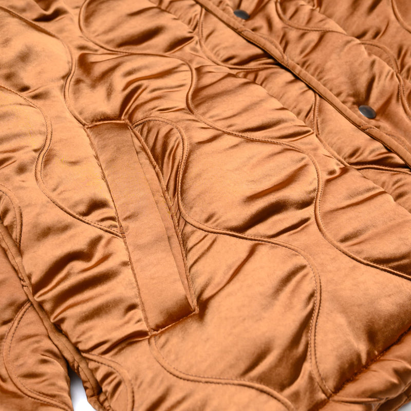 Coach Jacket - Polyester Satin & Boa Quilted Cloth - Brown