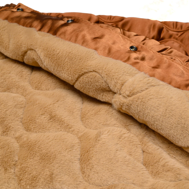 Coach Jacket - Polyester Satin & Boa Quilted Cloth - Brown