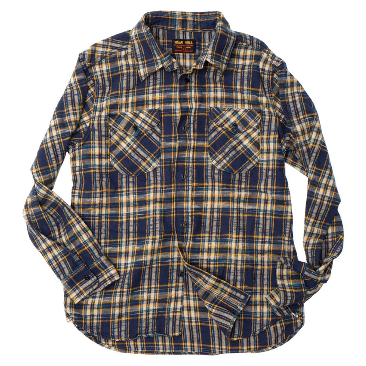 Slubby Flannel Shirt - Navy