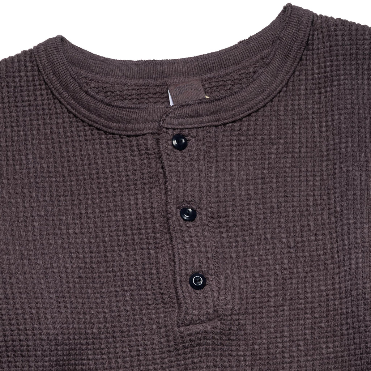 Big Waffle Henley - Purple Navy