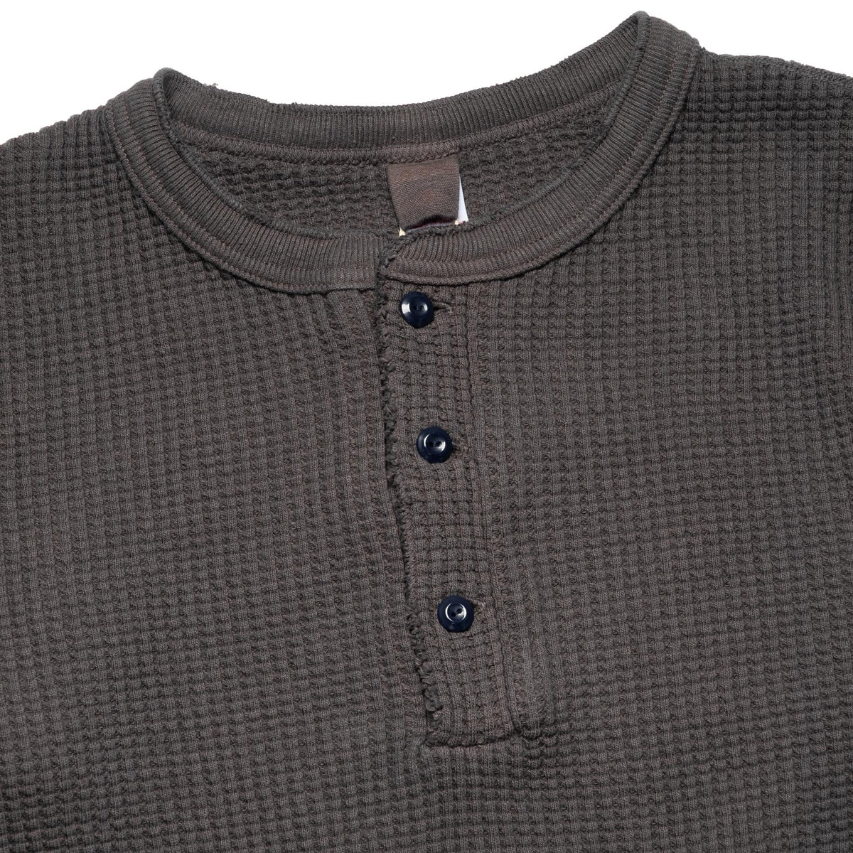 Big Waffle Henley - Steel Gray