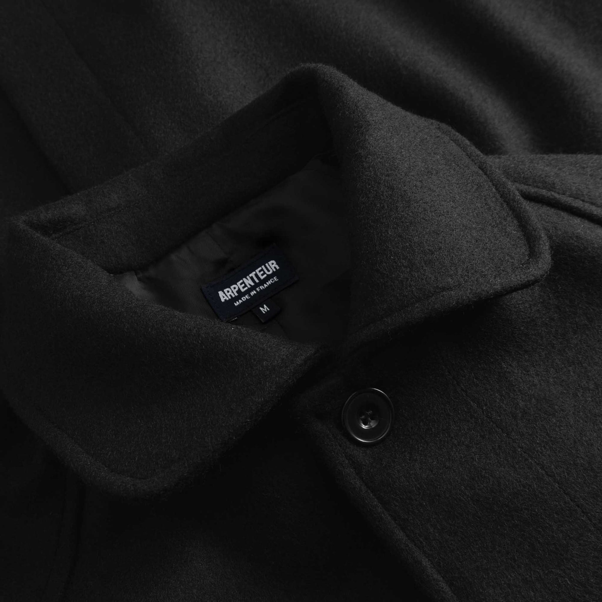 Utile Lined Coat Wool Melton - Black