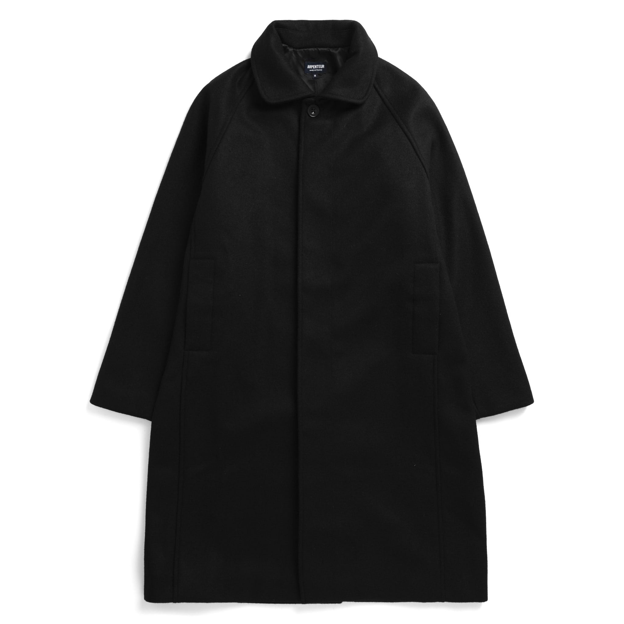 Utile Lined Coat Wool Melton - Black