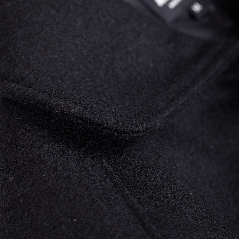 Arpenteur Utile Coat Wool Melton Navy Collar Detail