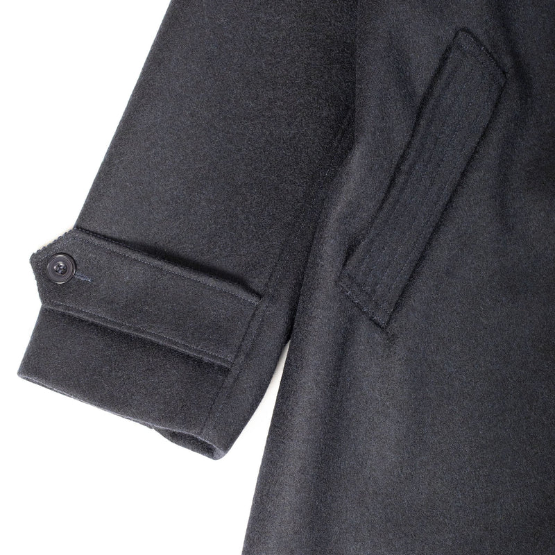 Arpenteur Utile Coat Wool Melton Navy Cuff Detail