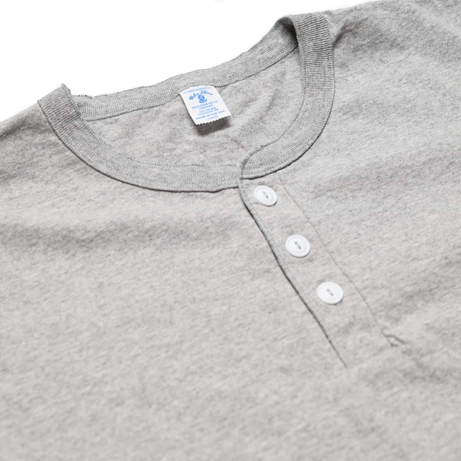 Velva Sheen Short Sleeve Henley Heather Gray Placet