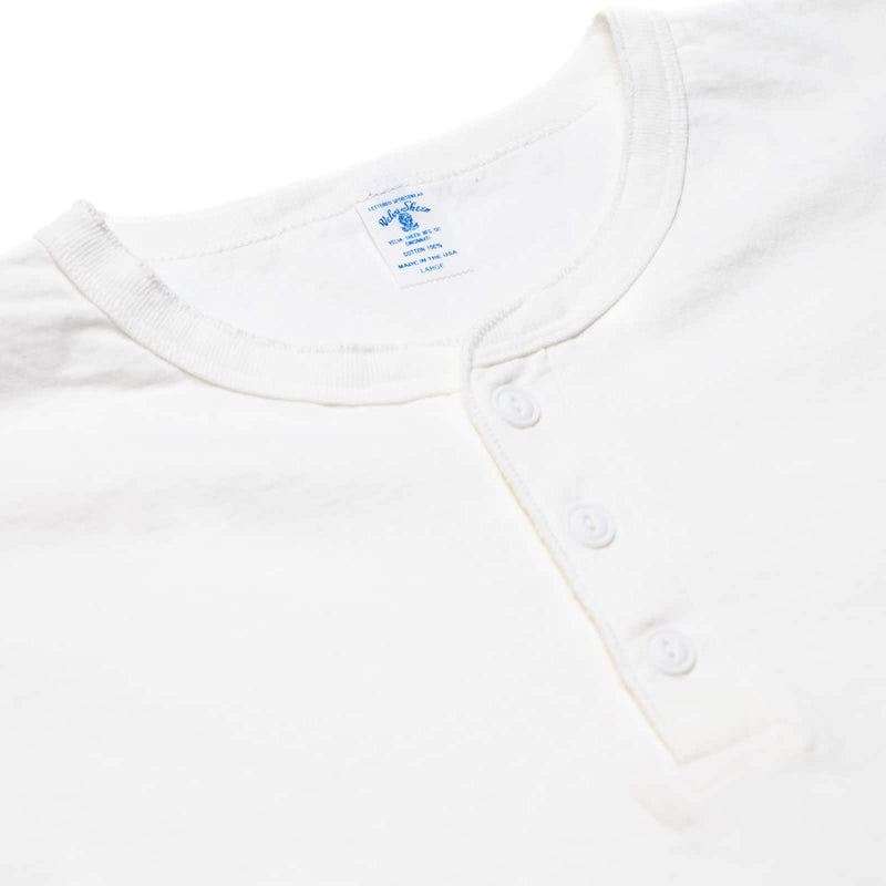 Velva Sheen Short Sleeve Henley White Placket