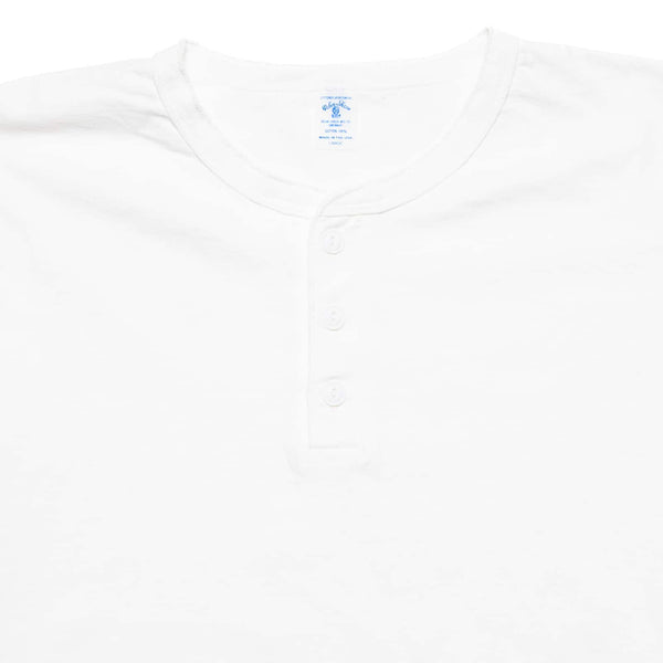 Velva Sheen Short Sleeve Henley White Colar