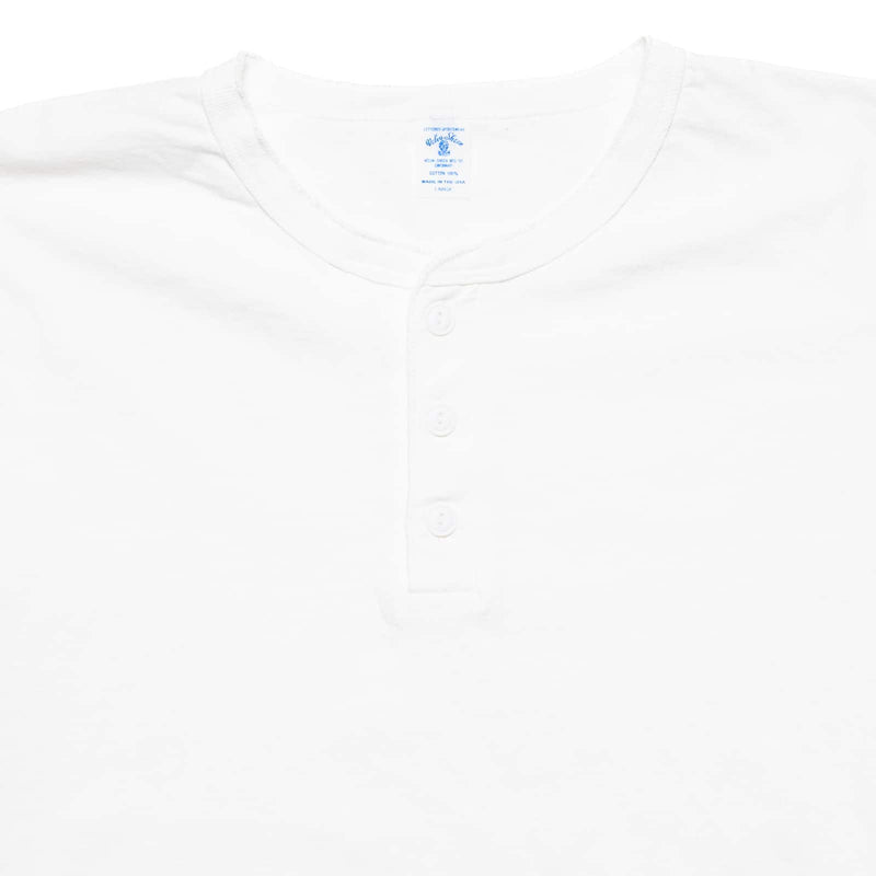 Velva Sheen Short Sleeve Henley White Colar