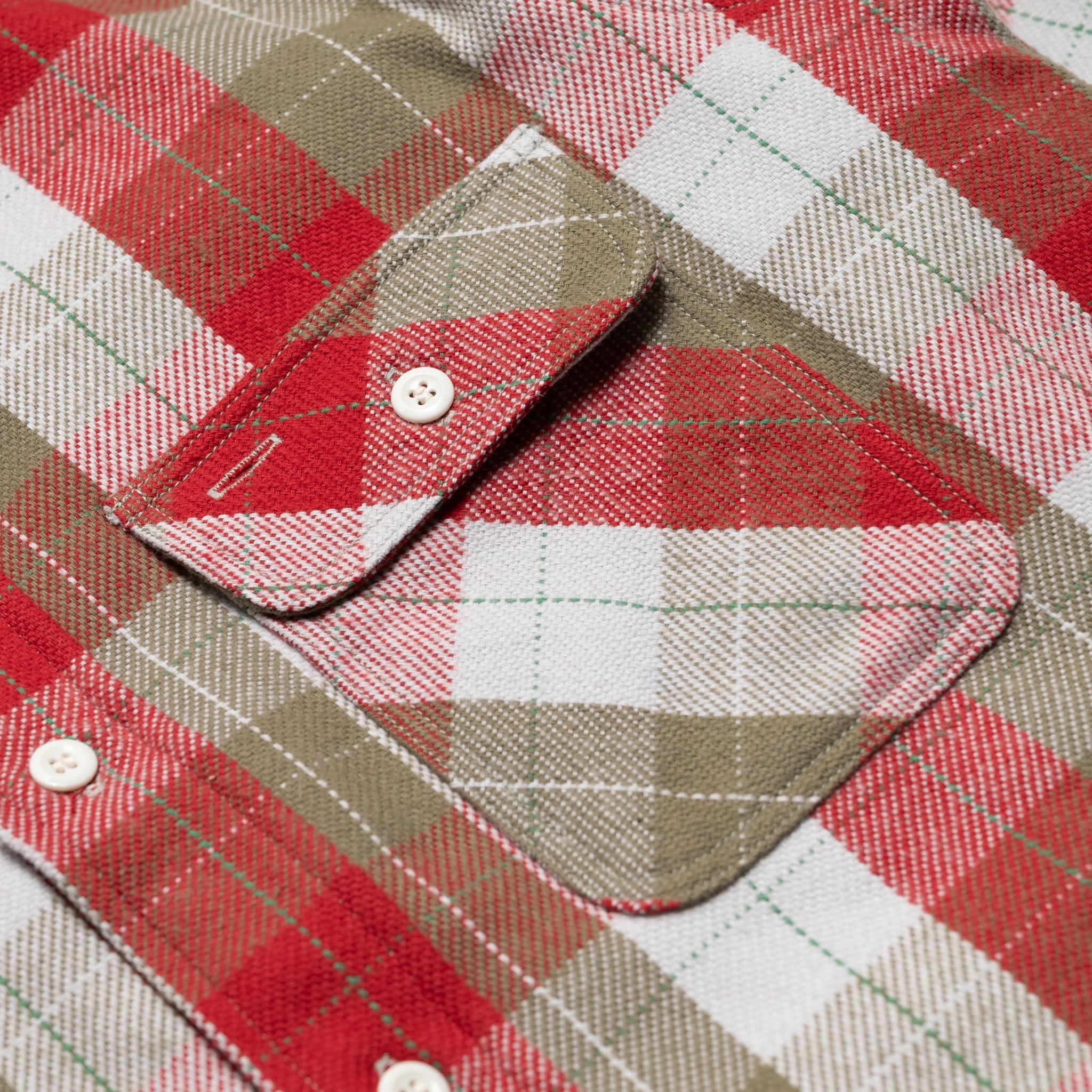 3104-N "E Pattern" Flannel Shirt - Red