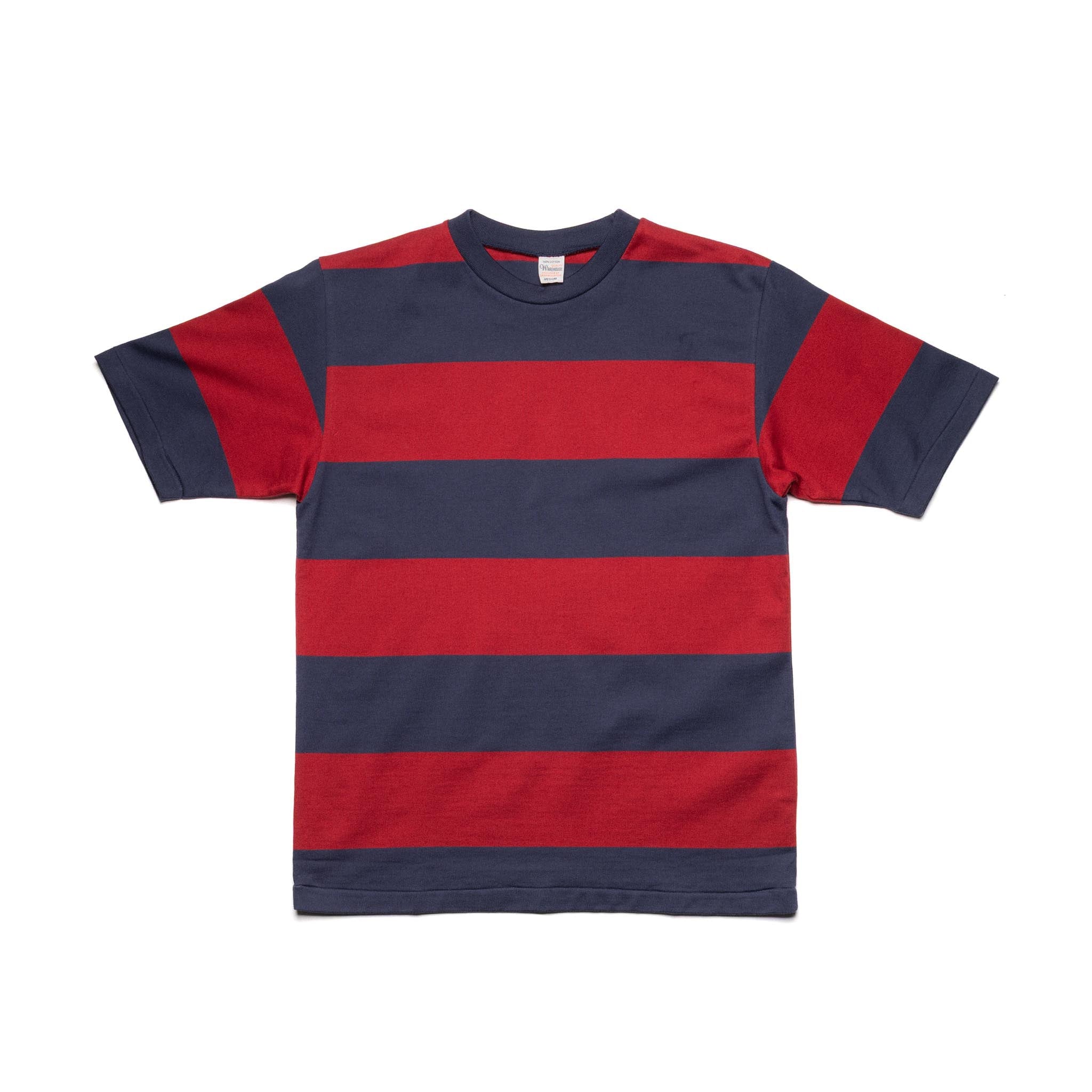 4108 Short Sleeve 4" Border Tee - Navy/Bordeaux