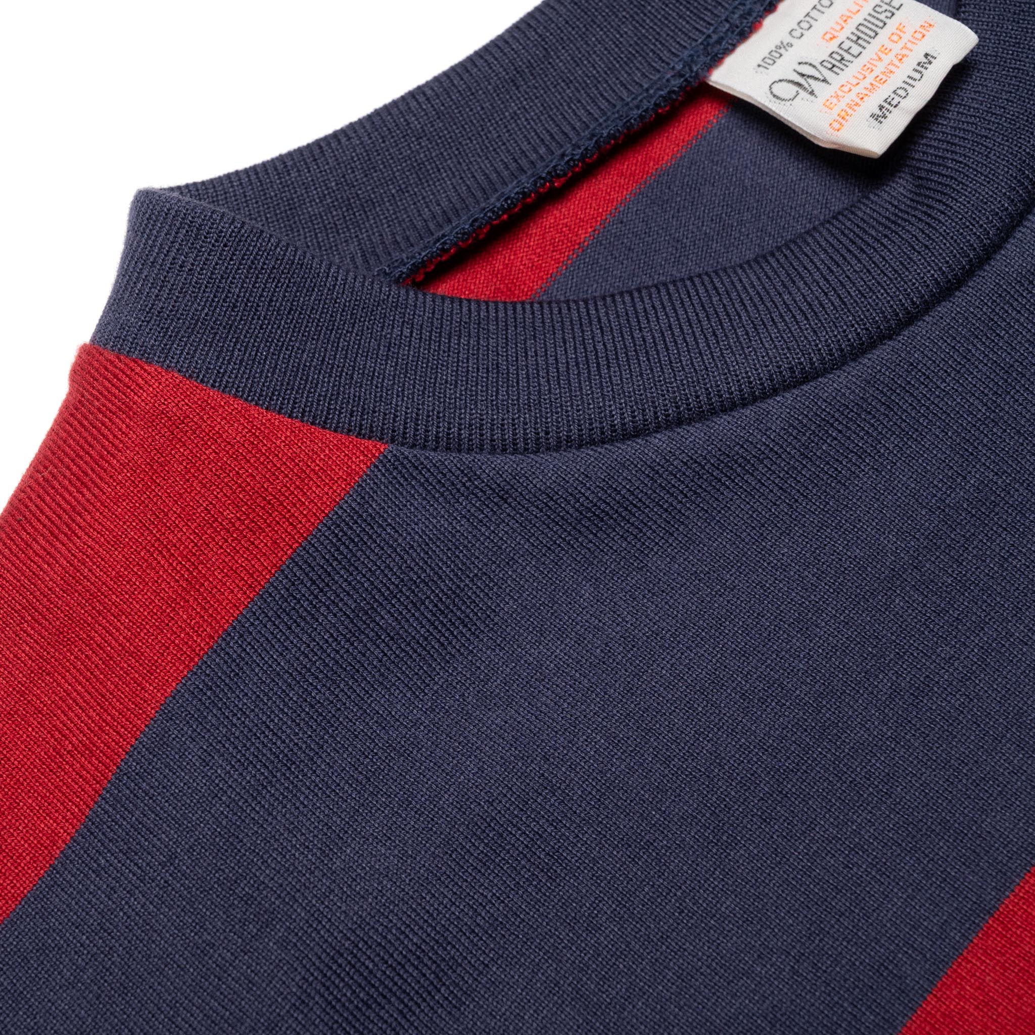 4108 Short Sleeve 4" Border Tee - Navy/Bordeaux
