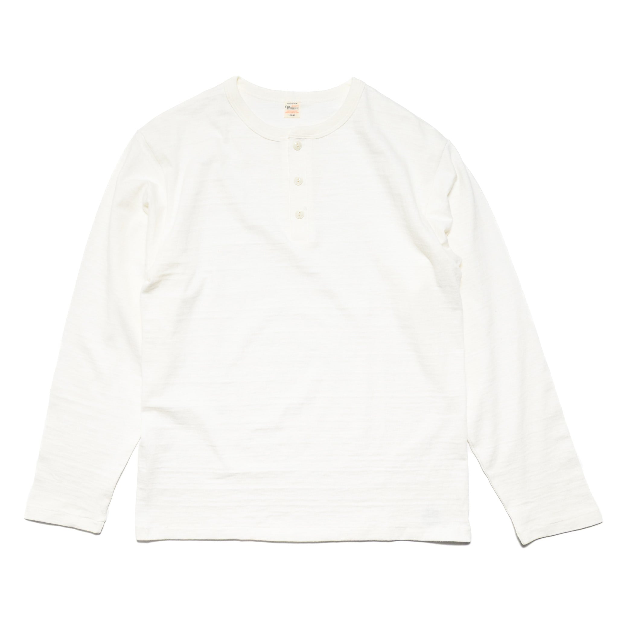 5907 Long Sleeve Henley  - Off White
