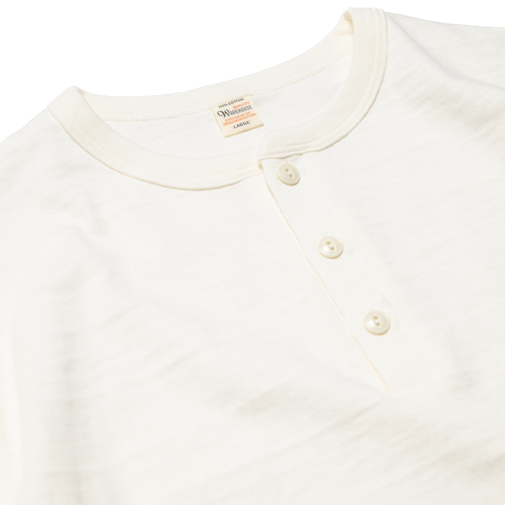 5907 Long Sleeve Henley  - Off White