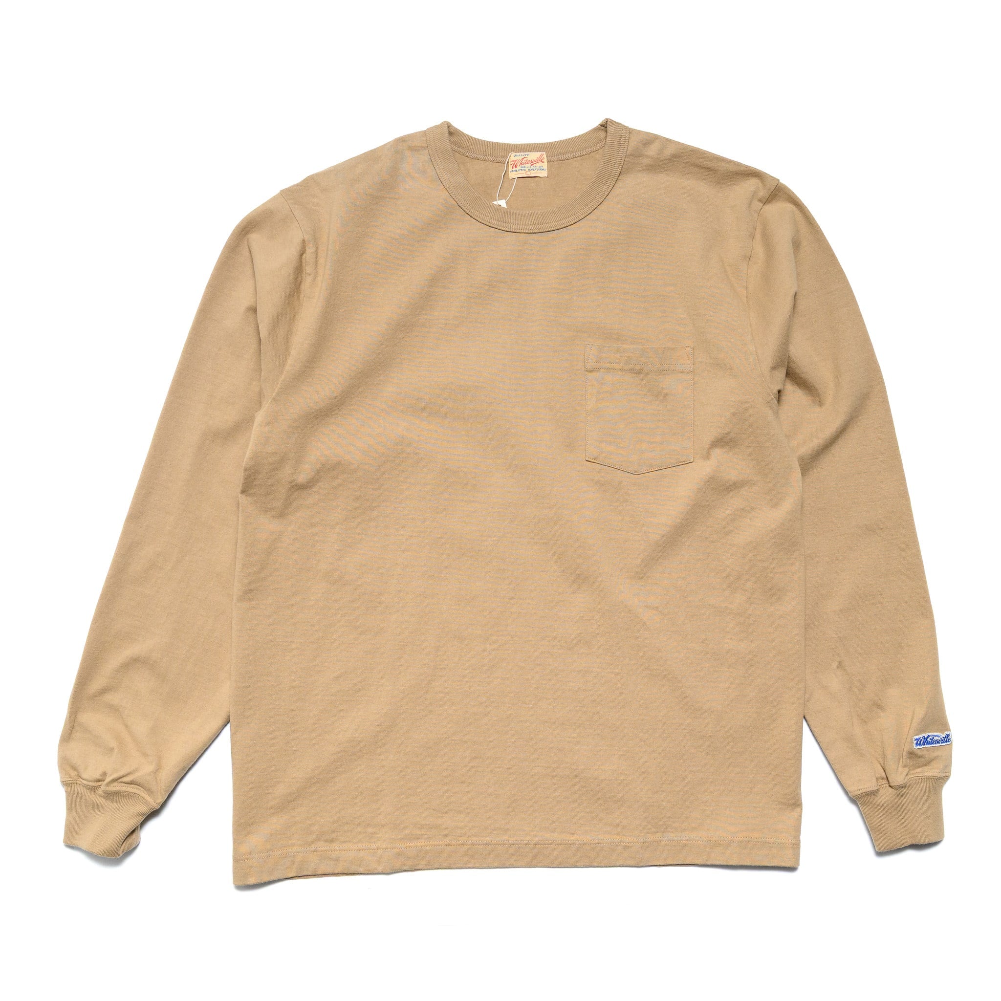 WV68849 Heavyweight Long Sleeve Pocket T-Shirt Beige