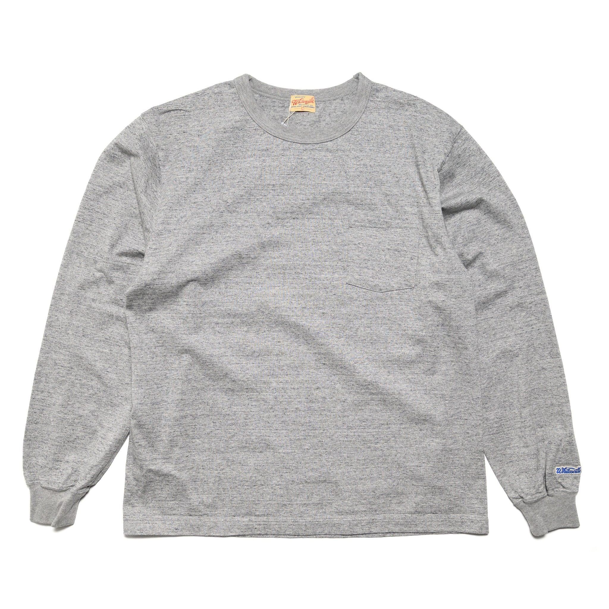 WV68849 Heavyweight Long Sleeve Pocket T-Shirt Heather Grey