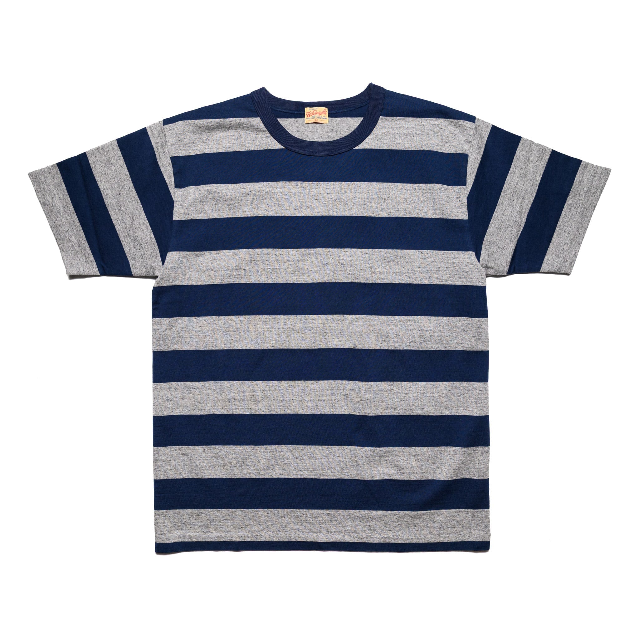 Whitesville WV79147 Border T-Shirt Heather Grey/Navy | BlackBlue