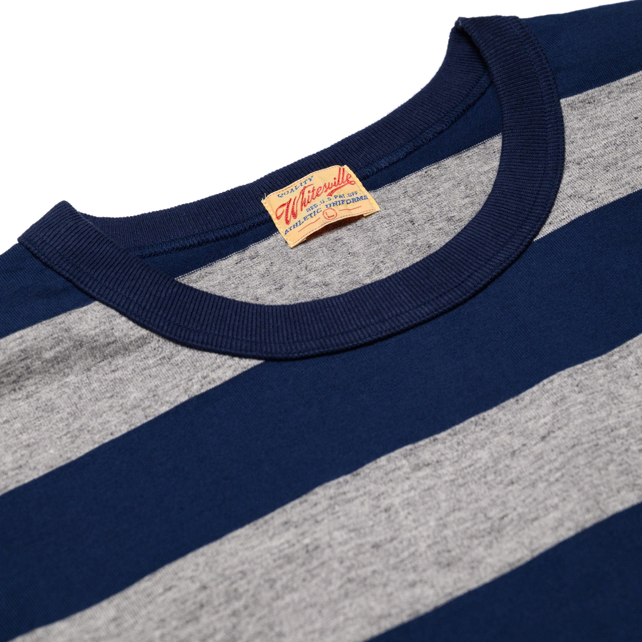 Whitesville WV79147 Border T-Shirt Heather Grey/Navy | BlackBlue