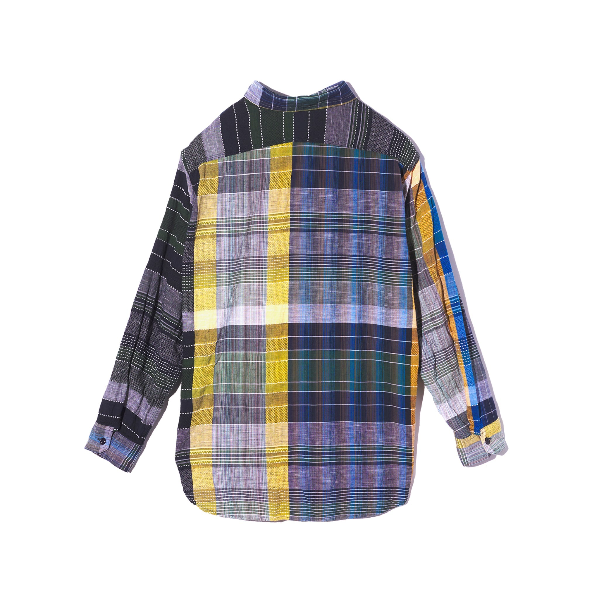 Work Shirt - Navy/Yellow/Green Madras Dobby Jacquard
