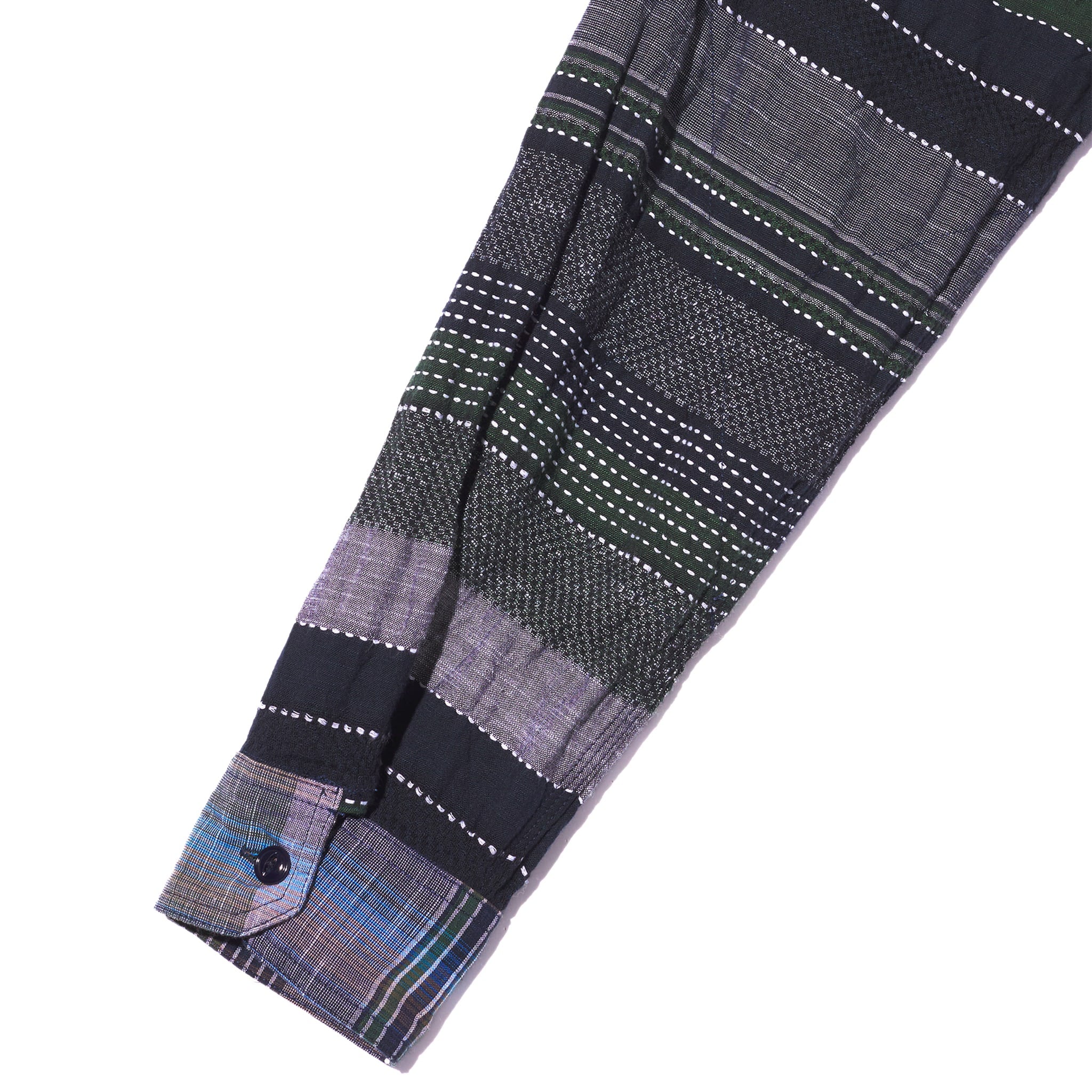Work Shirt - Navy/Yellow/Green Madras Dobby Jacquard
