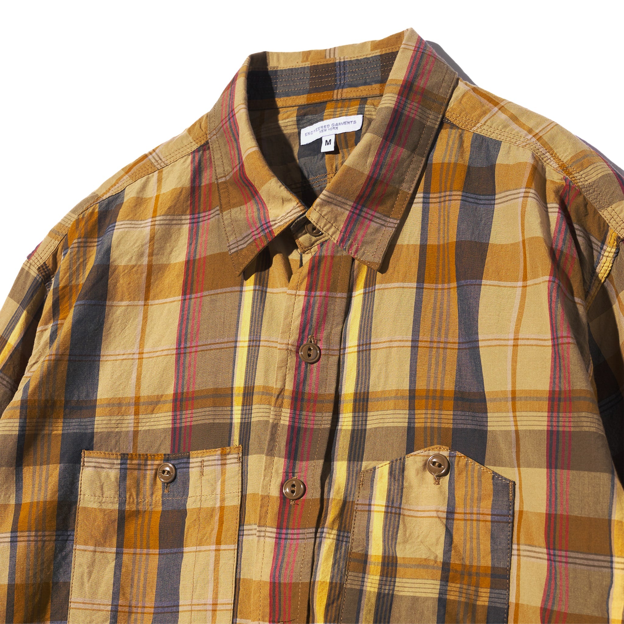 Work Shirt - Olive Cotton Madras Plaid