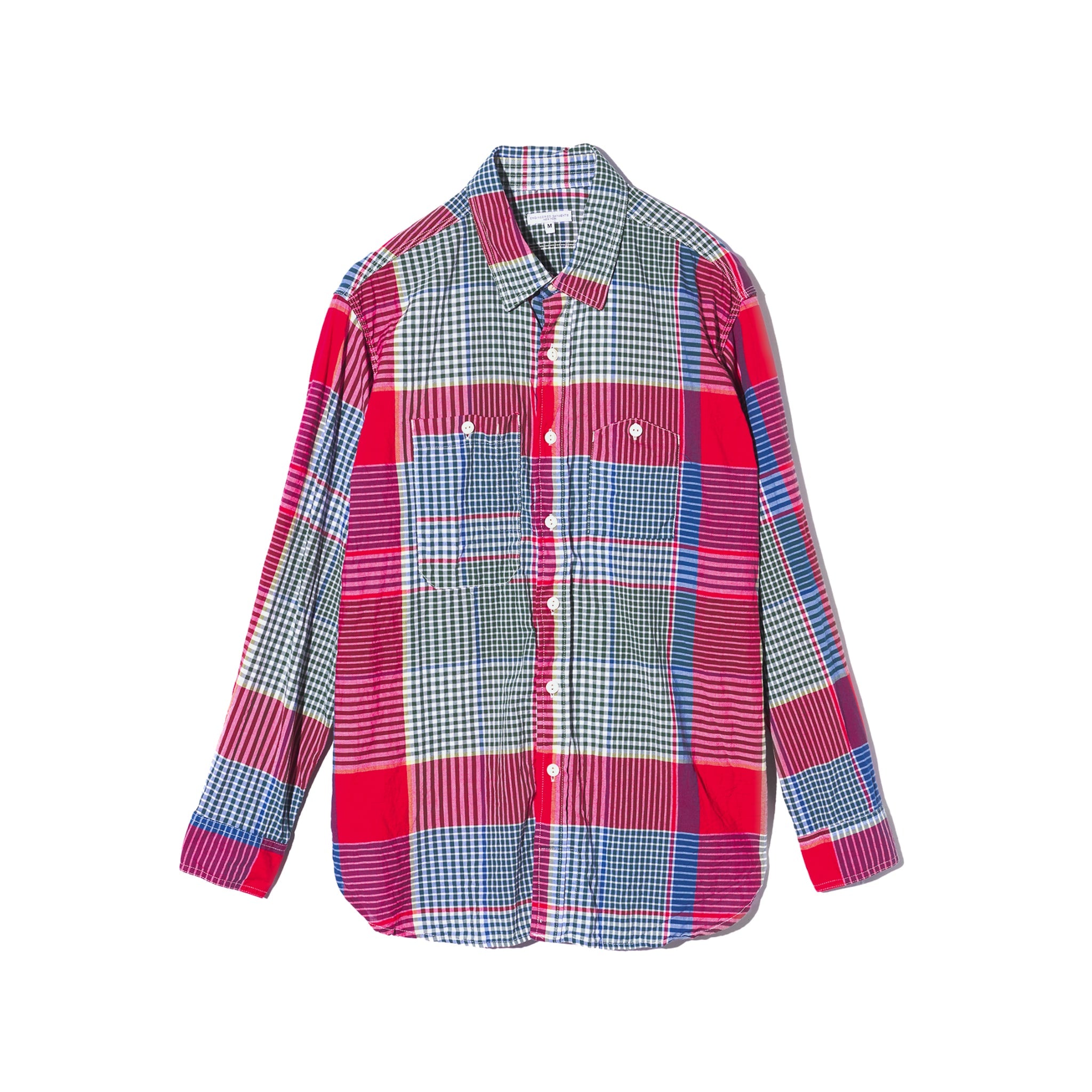 Work Shirt - Red/Green Cotton Big Madras Plaid