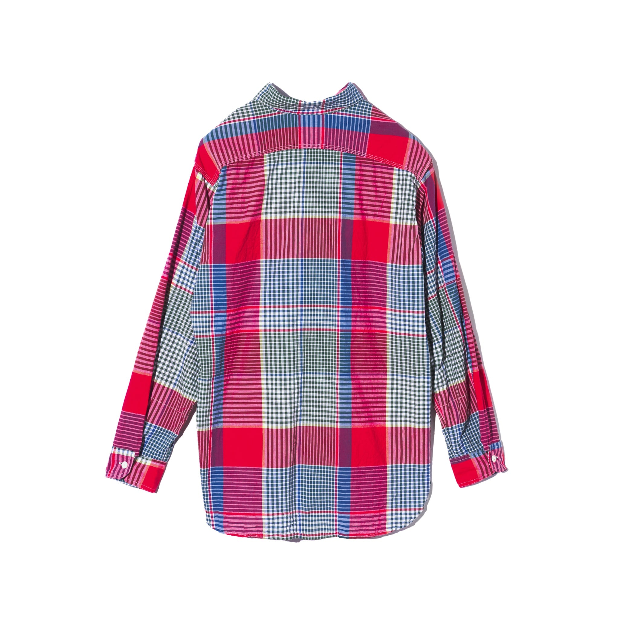 Work Shirt - Red/Green Cotton Big Madras Plaid