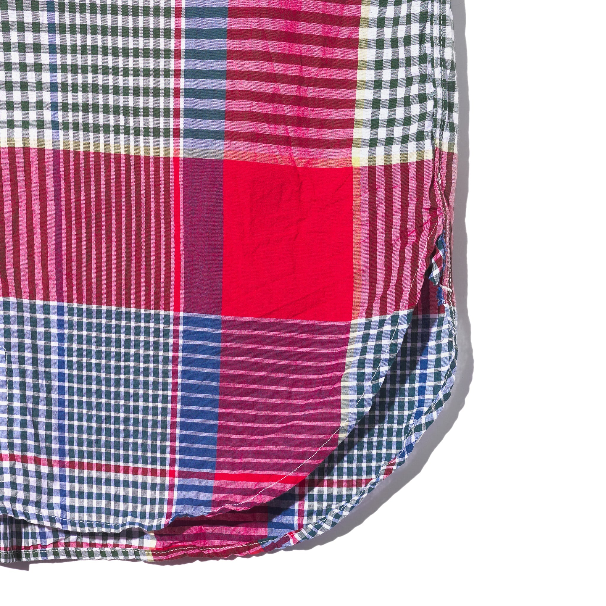Work Shirt - Red/Green Cotton Big Madras Plaid
