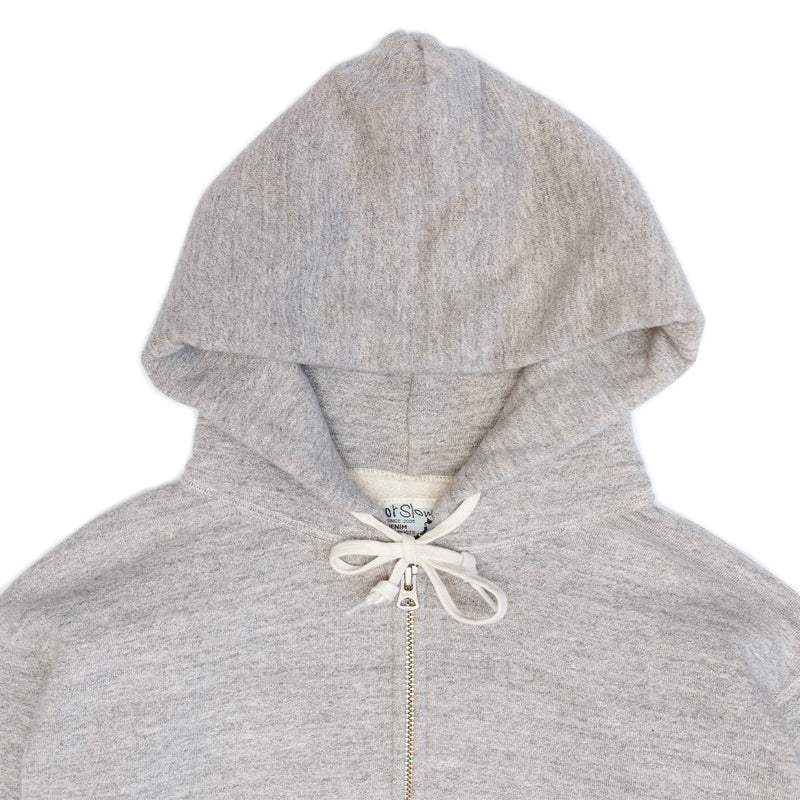 Loop Wheel Zip-Up Hooded Sweater Shirt - Heather Gray