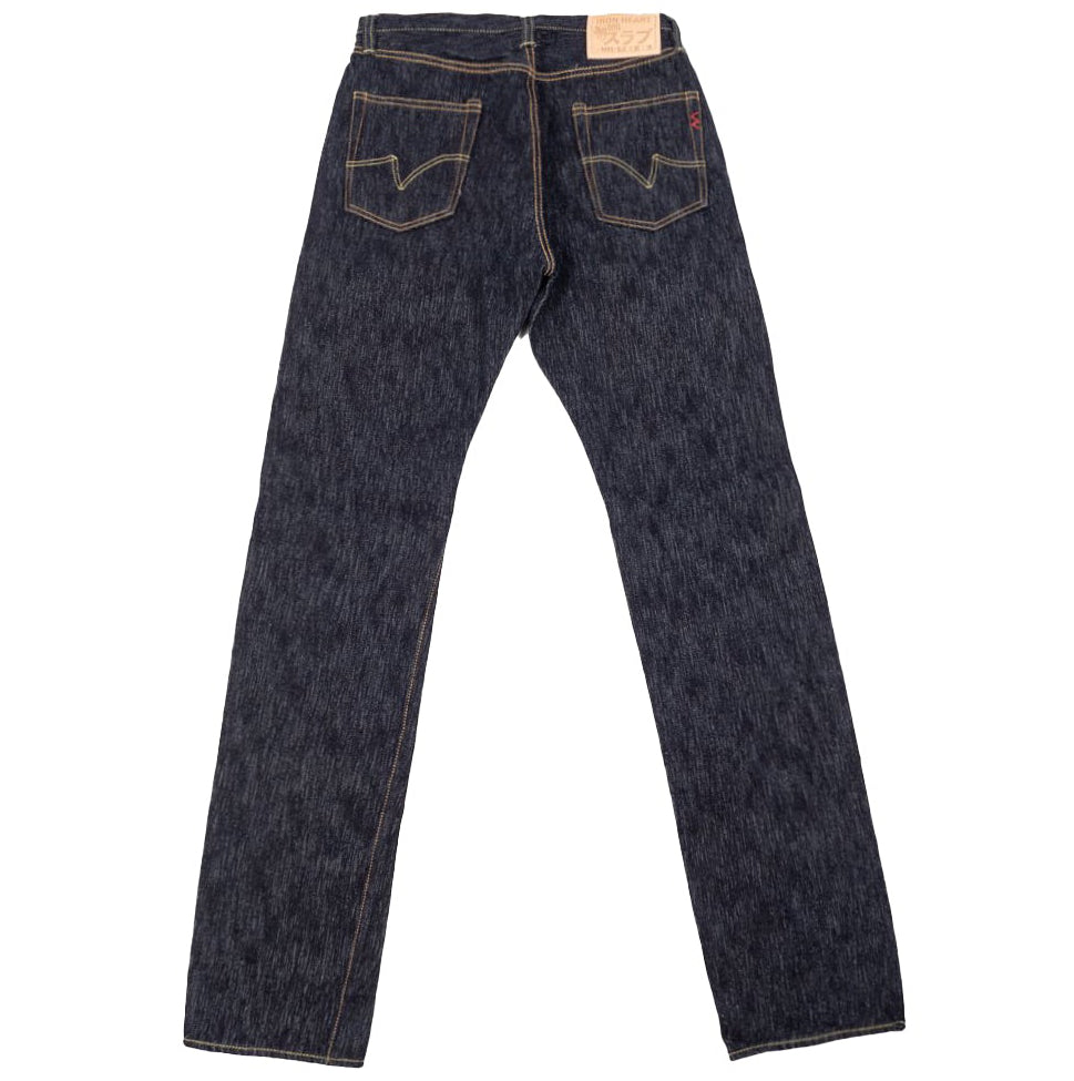 Iron Heart IH-888S-SLB 16oz Slubby Selvedge Denim Relaxed Tapered Cut Jeans Indigo Rear Shape